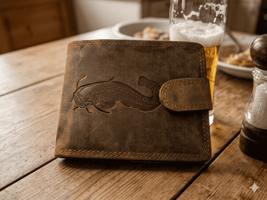 detail záber peňaženka so zapínaním Sumec mk